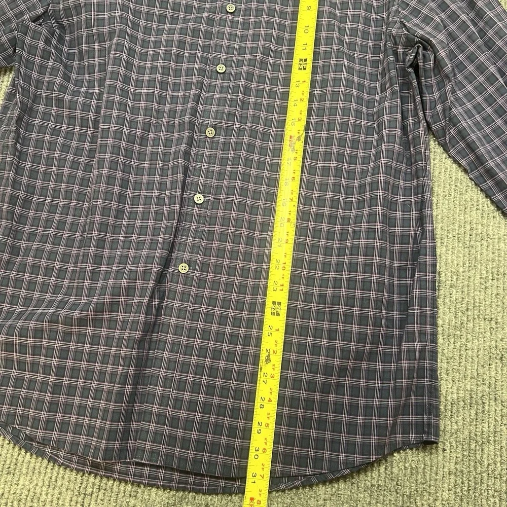Jos A Bank Traveler Men Large Plaid Button Down‎ Shirt Travel Tech Tailored Fit - Picture 7 of 7